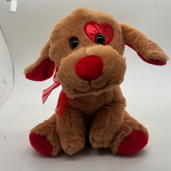 Plush Dog Toy with Red Accents - Picture 1 of 3